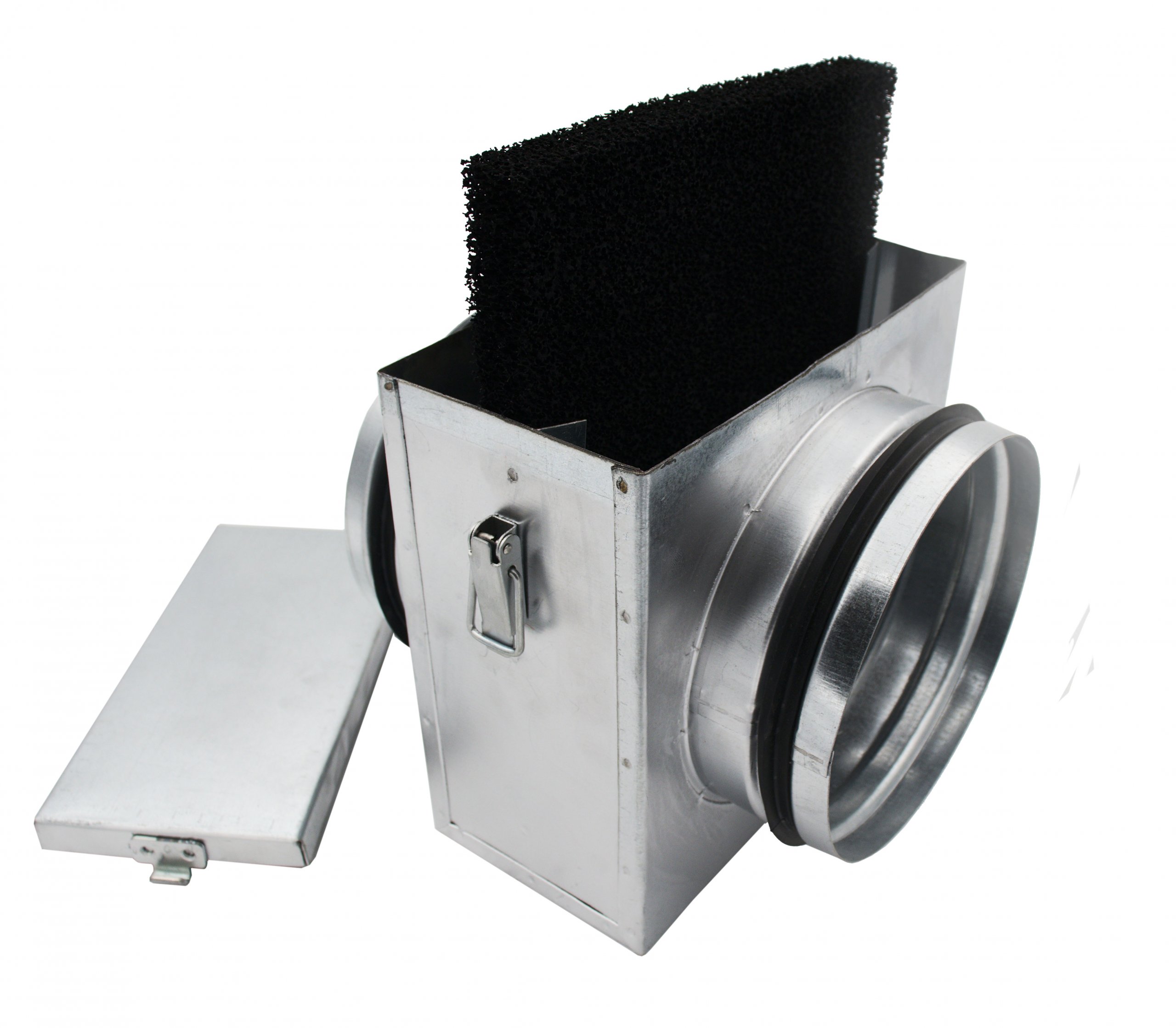 CAJA PORTAFILTROS Ø160 CON FILTRO DE CARBÓN ACTIVO