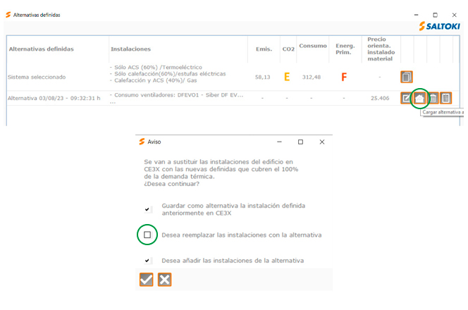 4. Cargar alternativas